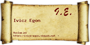 Ivicz Egon névjegykártya